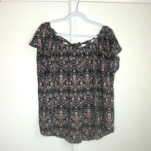 Lauren Conrad Floral Top with Bow Back